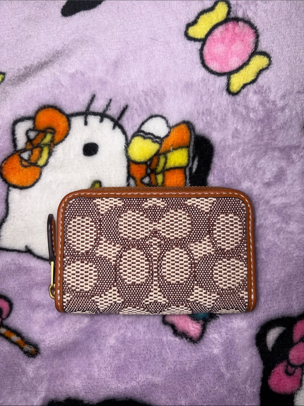COACH Small Essential Zip Around Card Case in Signature Jacquard